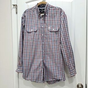 Wrangler Mens Plaid George Strait Collection L/S Western Shirt Size Medium Tall